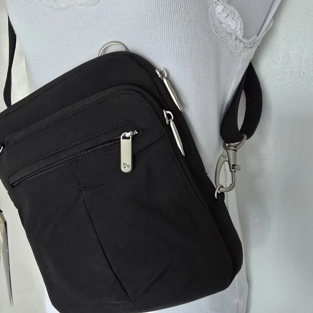 Travelon Anti-Theft Security Shoulder Crossbody Bag Slim Classic Black Travel - Picture 5 of 13